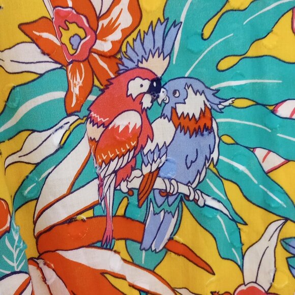 Talbots Tropical Birds of Paradise Floral Midi Dress - Picture 6 of 13